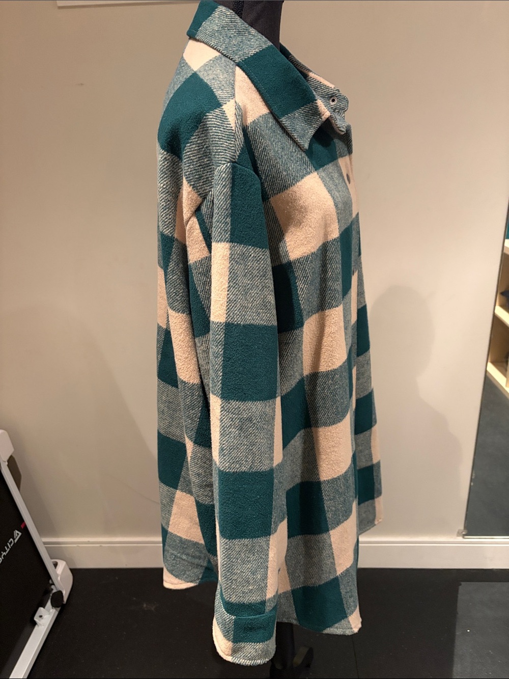 Design Lab Lord & Taylor Green & Cream Plaid Button-Front Coat - Picture 2 of 8